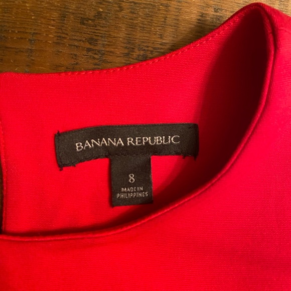 Banana Republic Red Sleeveless Ponte Drop Waist Dress, 8 - Picture 3 of 7